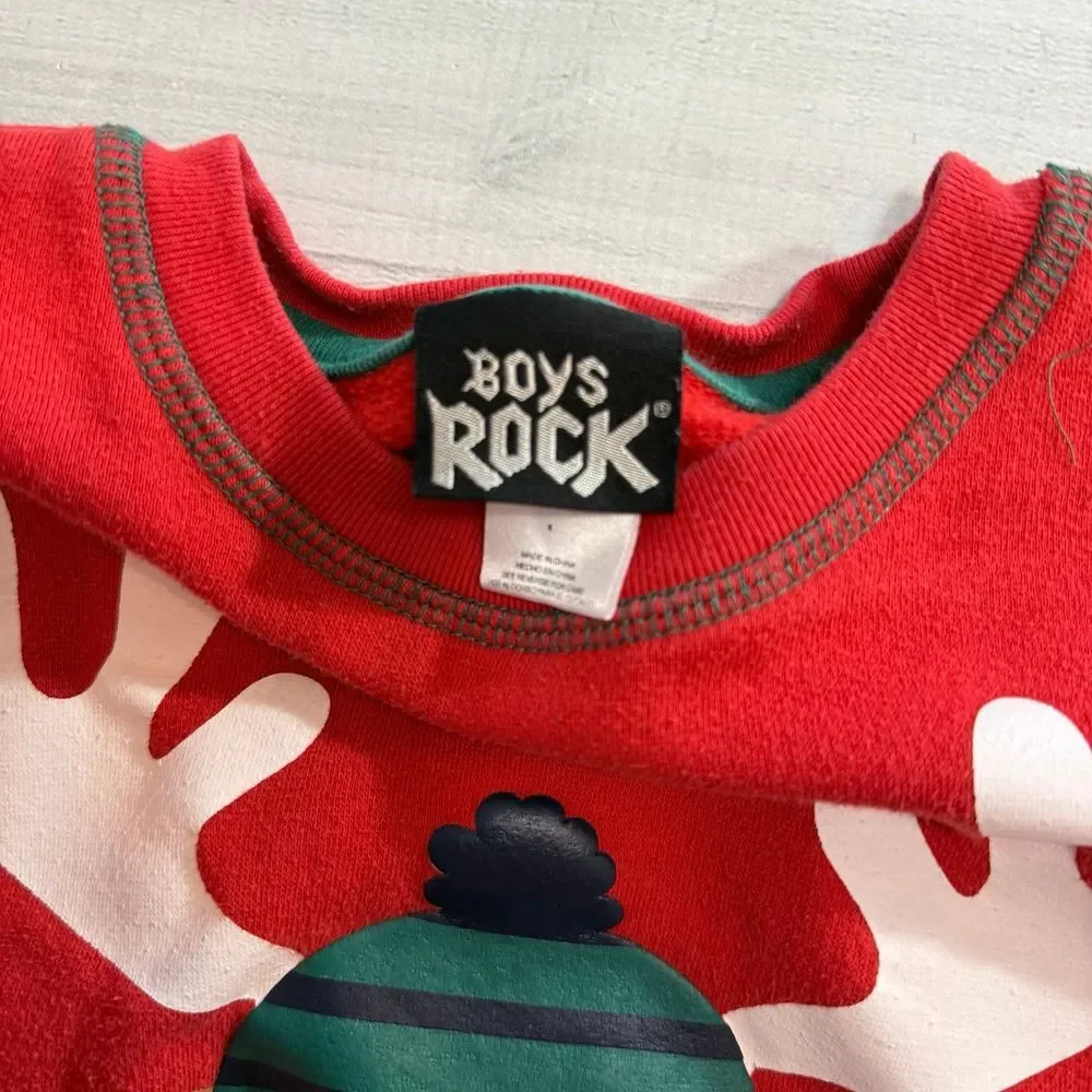 Boys rock reindeer sweatshirt size‎ 5